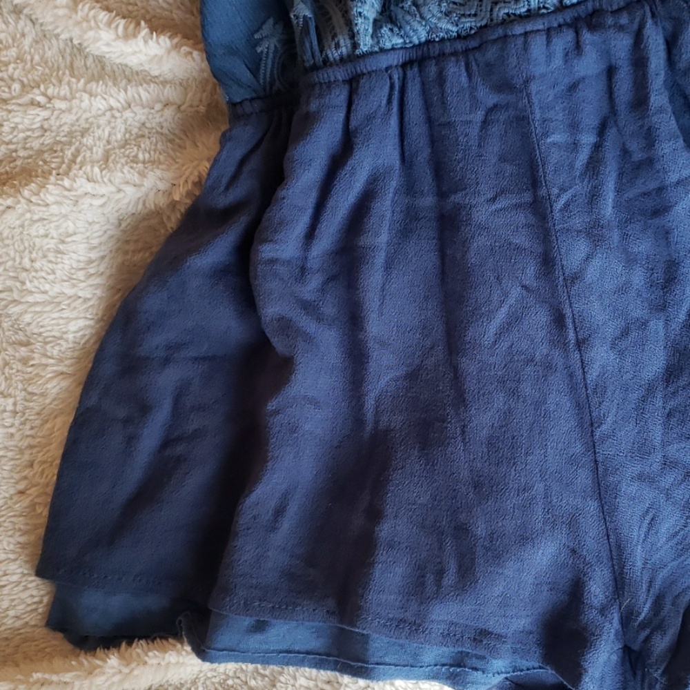 Anthropologie Beautiful Blue Lacey Romper - Picture 5 of 8